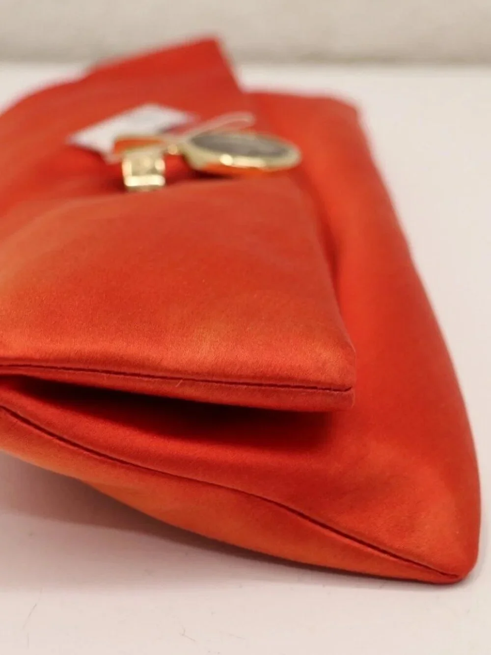 Bvlgari Satin Red Evening Bag/Clutch